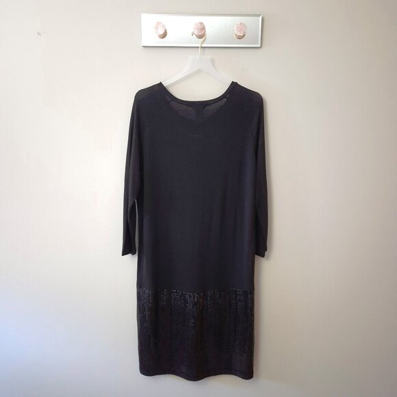 NWOT Joe Fresh black sequin hem long sleeve midi dress, XL - Picture 6 of 8